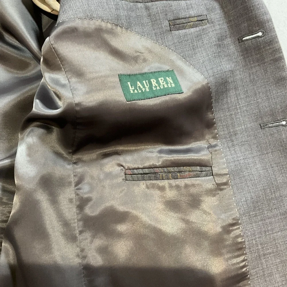 Lauren Ralph Lauren 42S Gray Blazer Sport Coat 2 Button Suit Jacket Mens Short